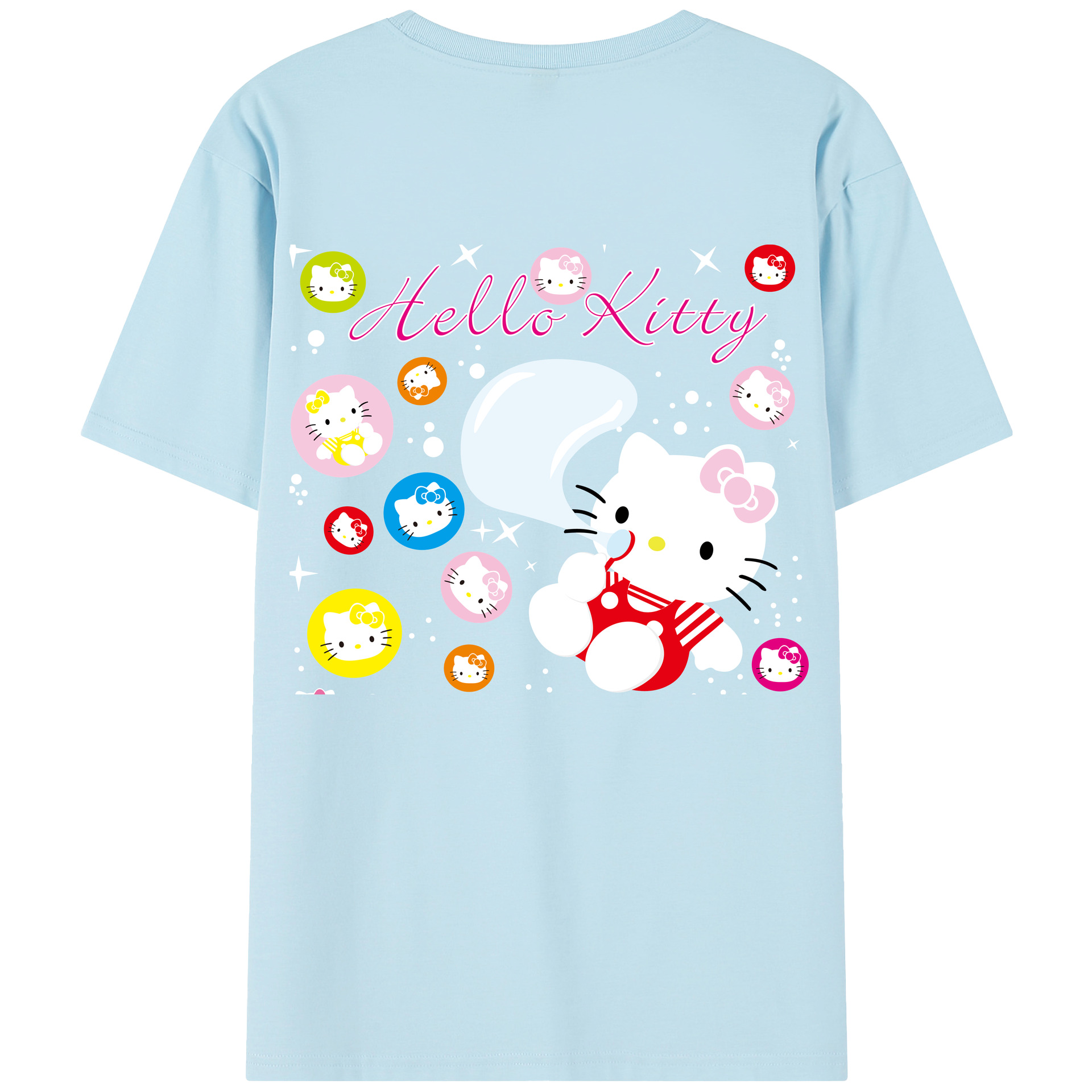 （画像用） Hello Kitty ハローキティ 綿100％半袖Tシャツ（背面プリント）